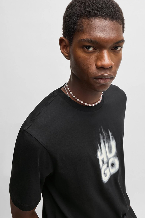 ΑΝΔΡΙΚΗ ΜΠΛΟΥΖΑ HUGO - 001 ΜΑΥΡΟ